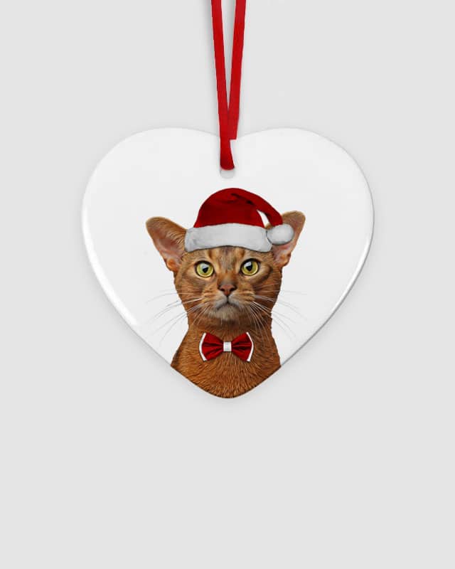 Abyssinian Cat Ceramic Christmas Decoration