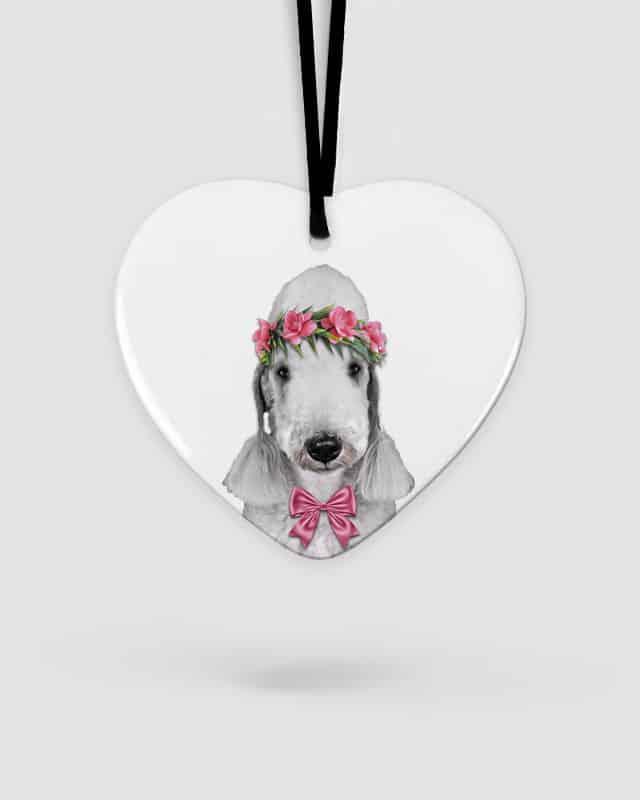 Bedlington Terrier Dog Ceramic Hanging Ornament