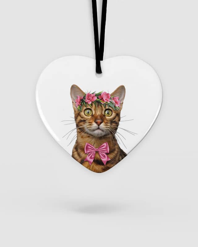 Bengal Cat Ceramic Hanging Ornament