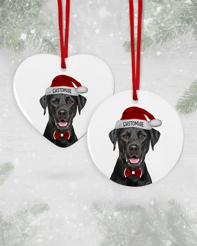 Personalised Black Labrador Christmas Decoration