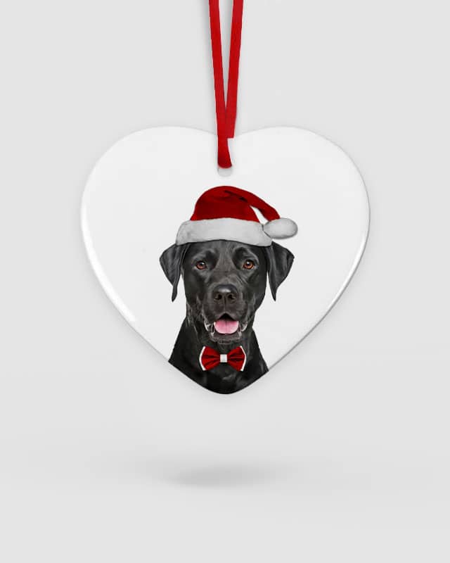 Personalised Black Labrador Christmas Decoration