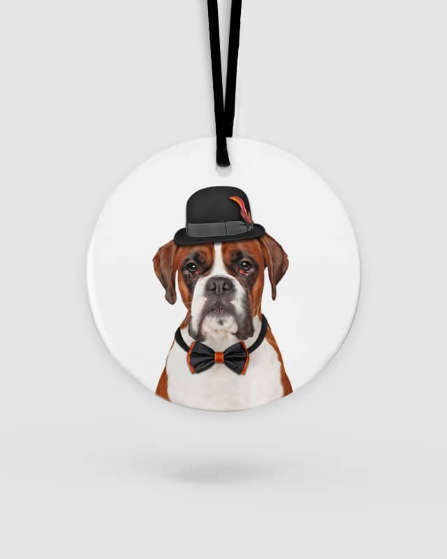 Boxer Dog Ceramic Hanging Ornament