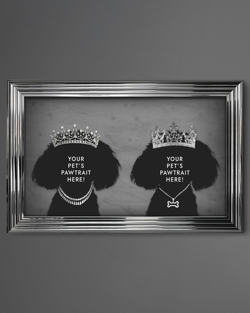 Personalised Double Pet Portrait Framed Wall Art