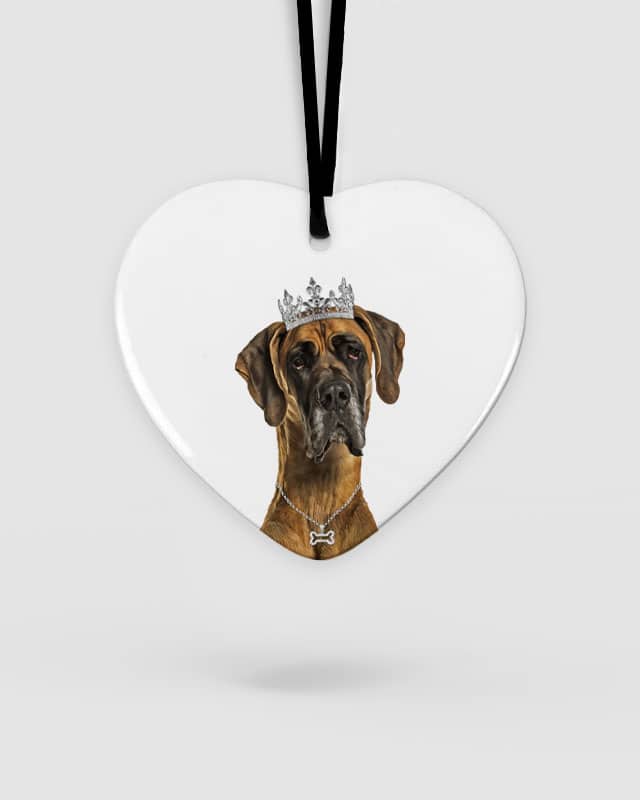 Fawn Great Dane Dog Ceramic Hanging Ornament