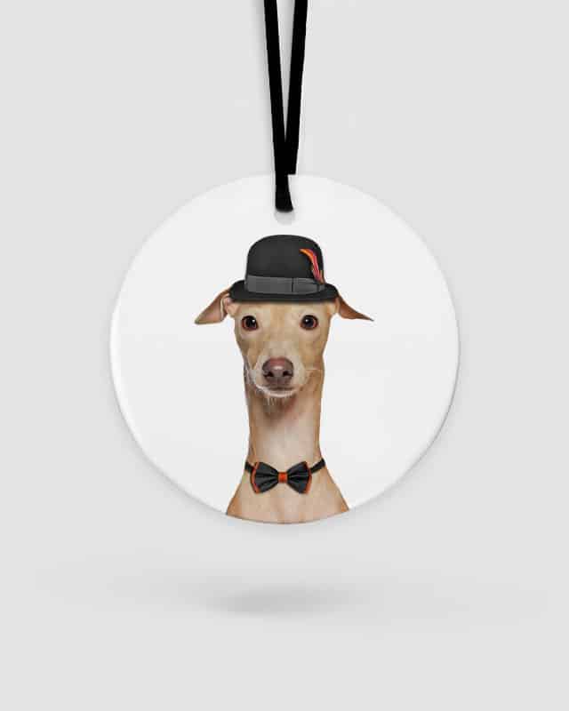 Italian Greyhound Dog Ceramic Hanging Ornament