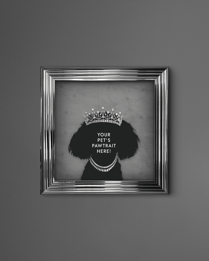 Personalised Pet Portrait The Queen Framed Wall Art