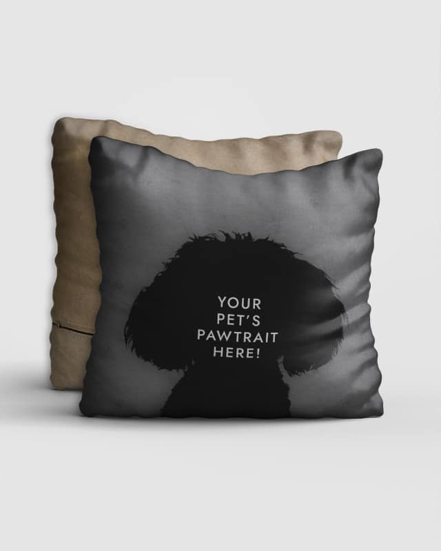 Personalised Pet Portrait Cushion The Birthday Suit