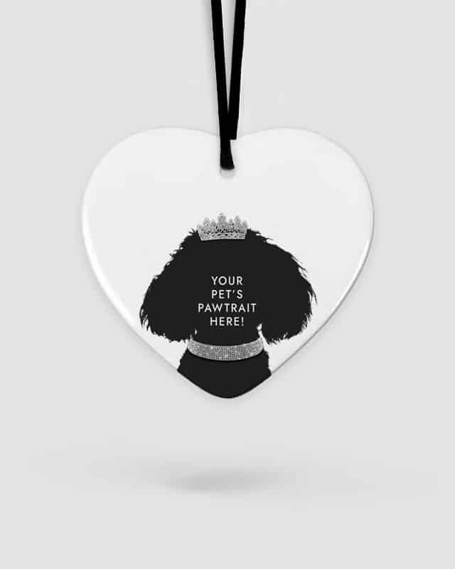Personalised Pet Portrait Ceramic Hanging Ornament The Diva
