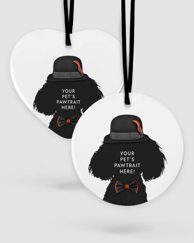 Personalised Pet Portrait Ceramic Hanging Ornament The Old Fashioned