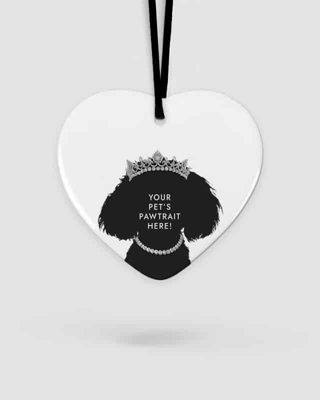 Personalised Pet Portrait Ceramic Hanging Ornament The Princess