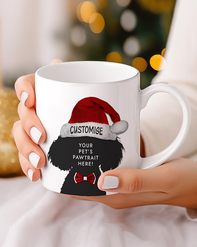 Personalised Pet Pawtrait Christmas Mug