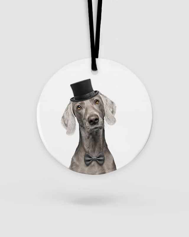 Weimaraner Dog Ceramic Hanging Ornament