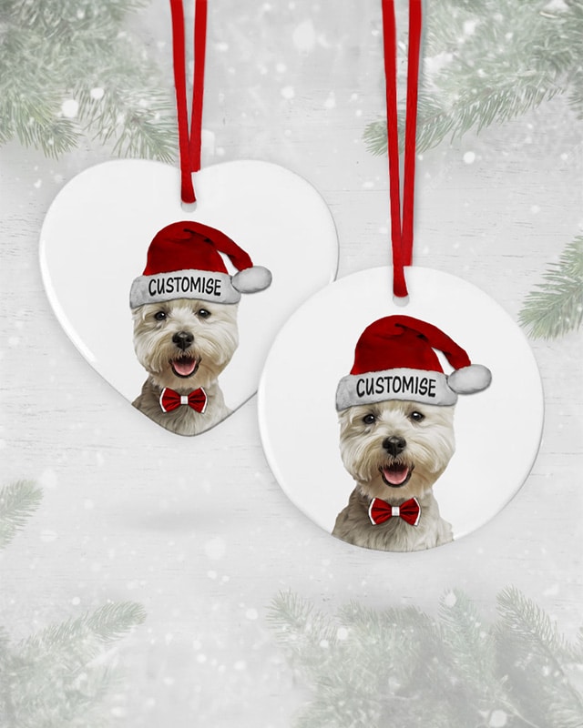 Personalised West Highland Terrier Christmas Decoration